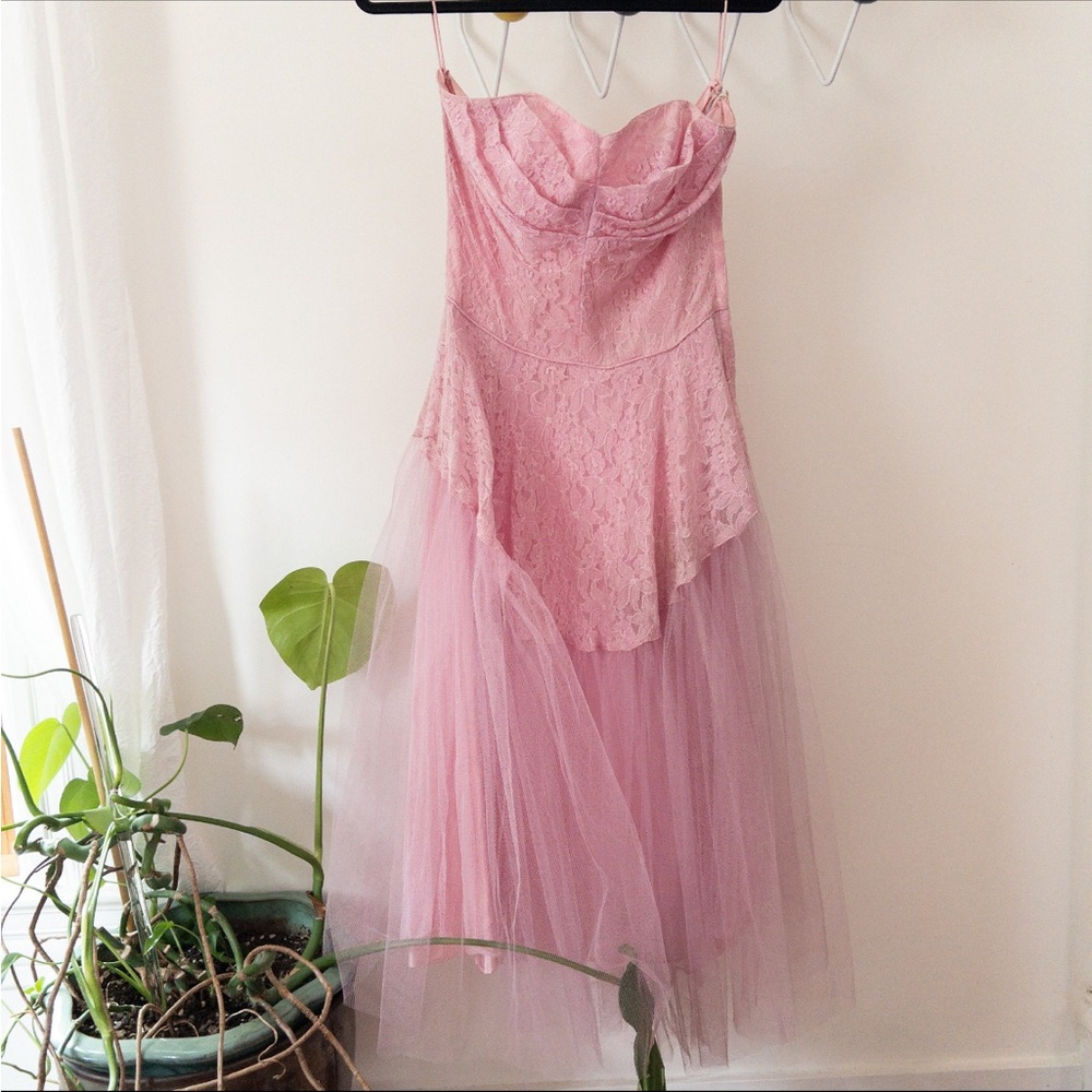 Vintage Pink Prom Dress - handmade